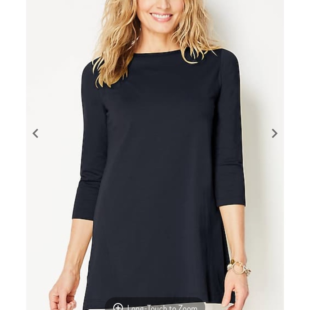 J Jill Supima Cotton Crew Neck Tunic Tee